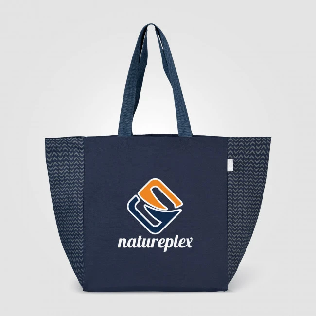 Toronto 8oz. Recycled Cotton Chevron Tote Bag
