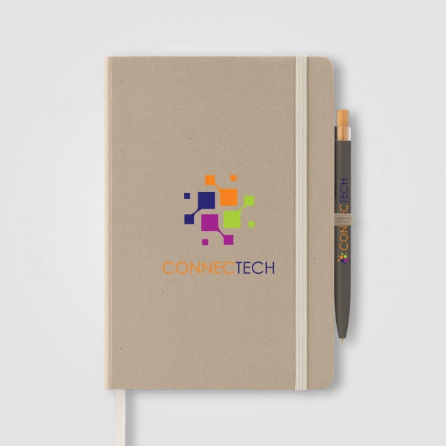 Terra Recycled Milk Carton Hard Cover A5 Notebook & Reborn Pen Set