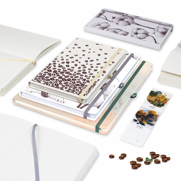 Customisable Eco Custom A5 notebook - Coffee, Cotton