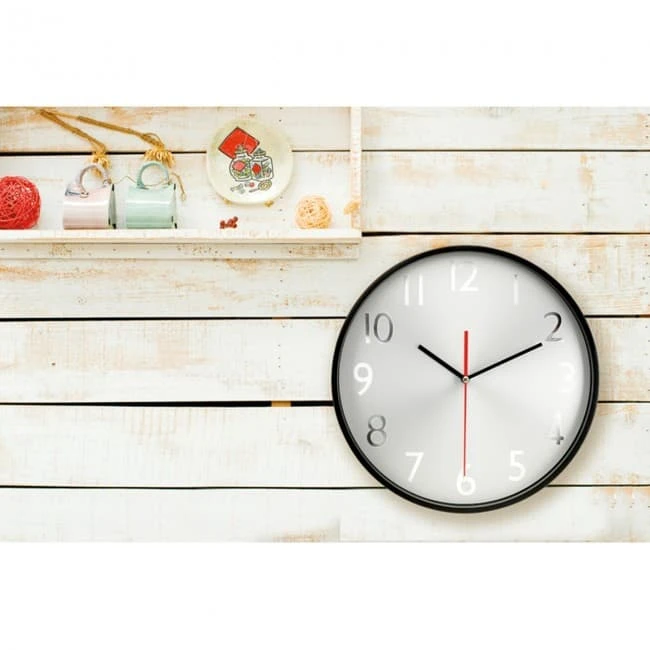 Wall Clock With Silver Background