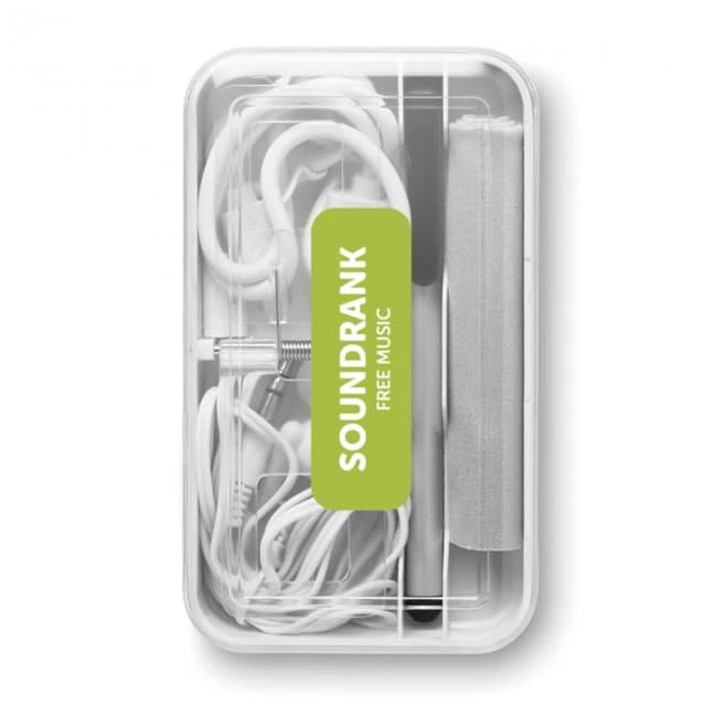 Travel set with earphones