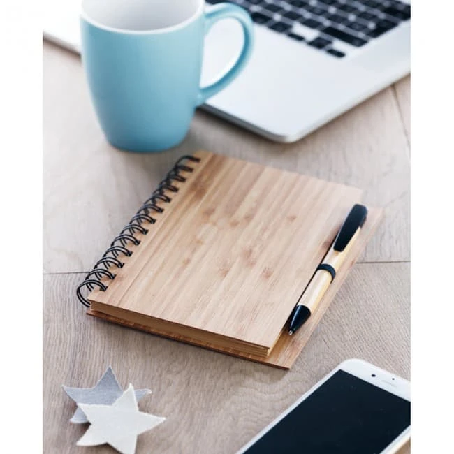 Bamboo Notebook With Pen Lined