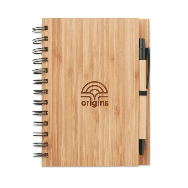 Bamboo Notebook With Pen Lined