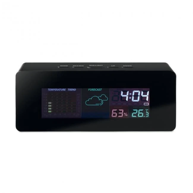 Indoor weather station clock