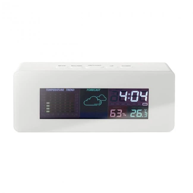 Indoor weather station clock