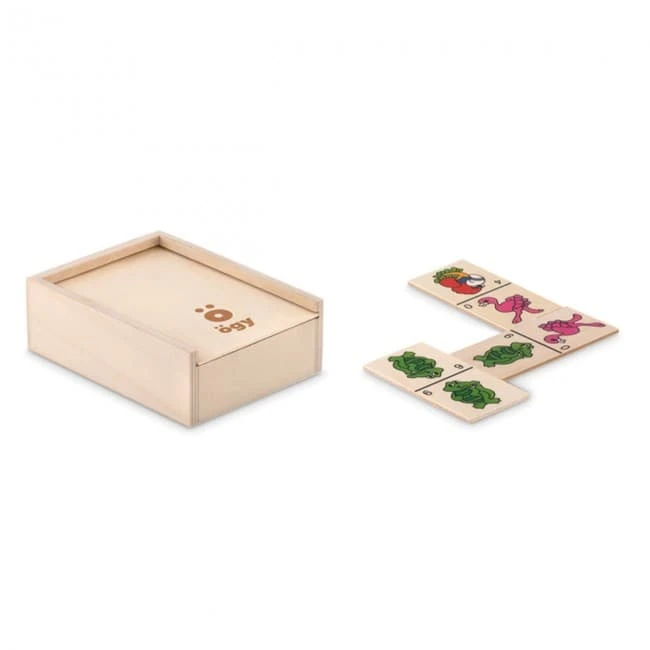 Kids domino set in wooden box