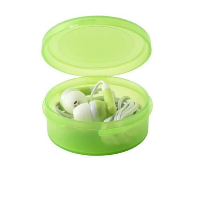 Earphones in Round Case