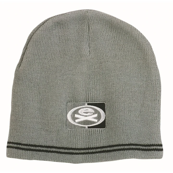 Skull Acrylic Beanie Toque with Stripes