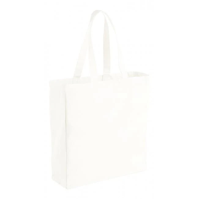 Promotional  Black or White Canvas Shopper with Full Gussett