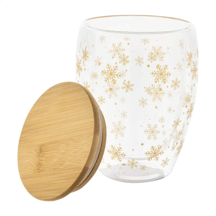 Snowflake Christmas Glass Thermo Cup 310ml