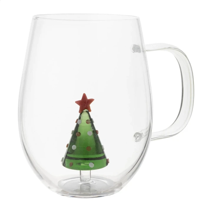 Christmas Tree Glass Mug 550ml