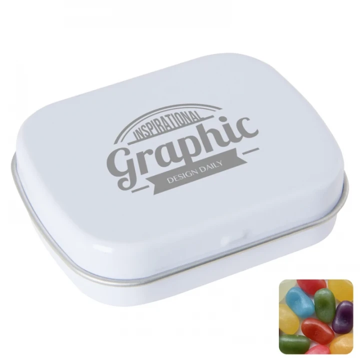 Flat Hinged Tin With Jelly Beans