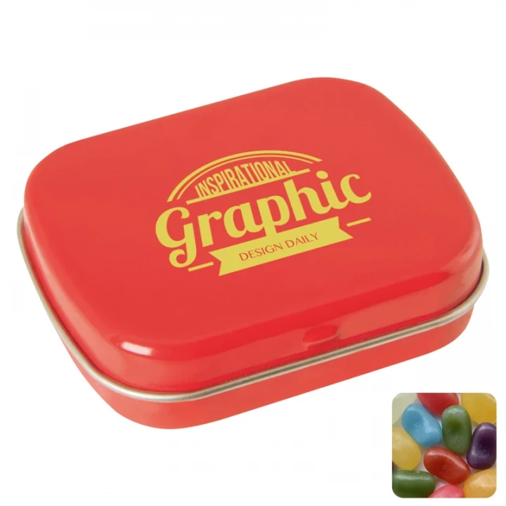 Flat Hinged Tin With Jelly Beans