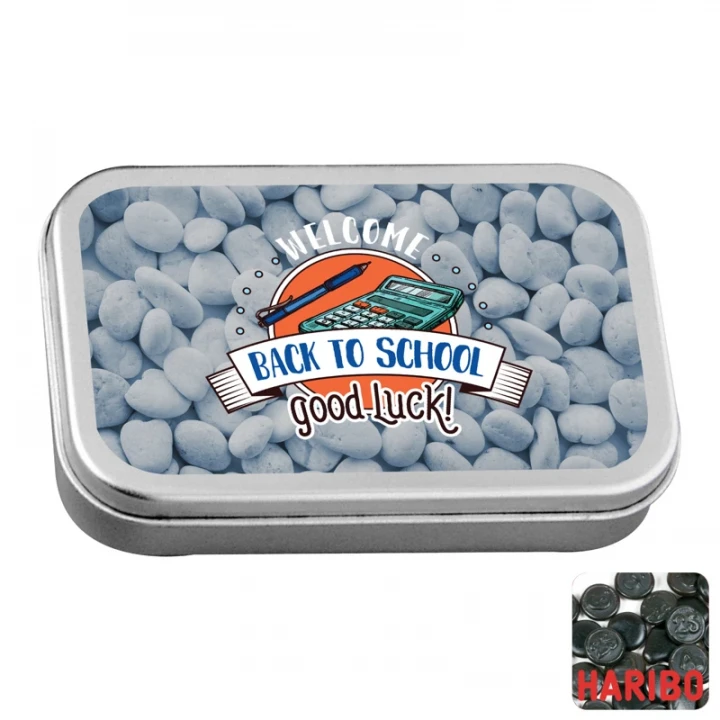 Large Flat Hinged Tin With Haribo Liquorice