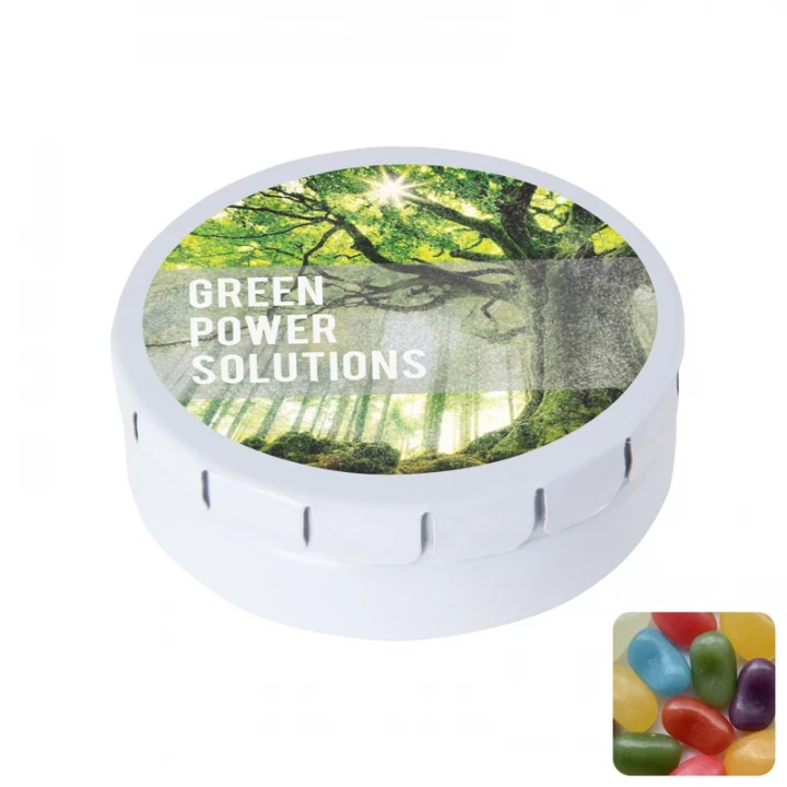 Round Click Tin With Jelly Beans