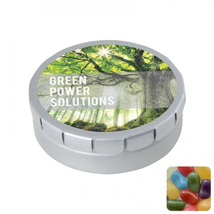 Round Click Tin With Jelly Beans