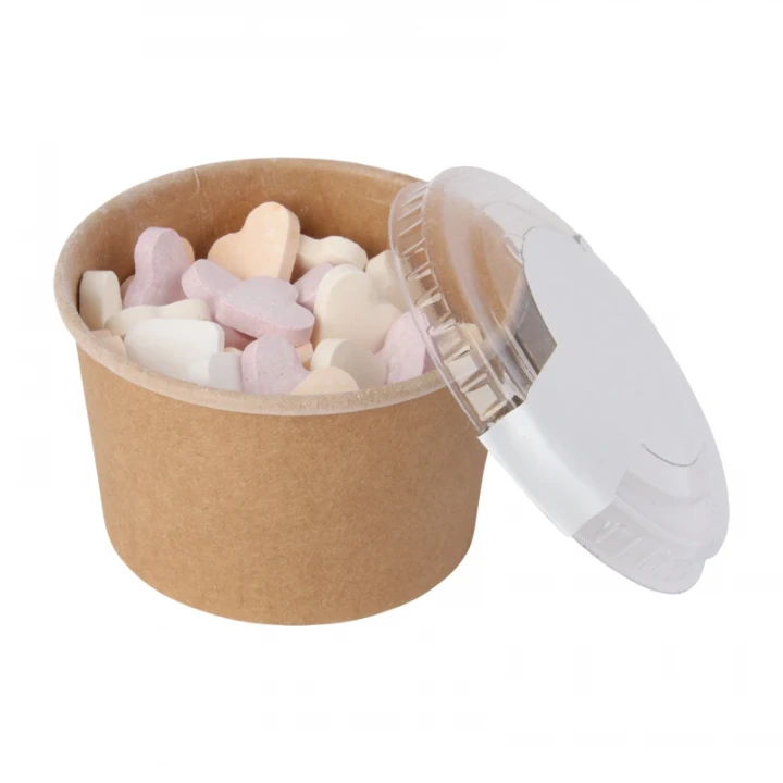 Kraft Cardboard Tub With Fruit Heart Sweets 90ml