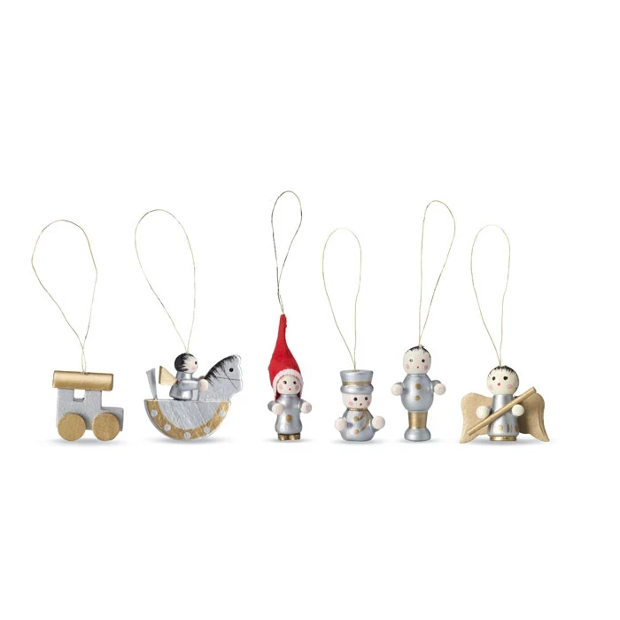 Set Of 6 Xmas Tree Decorations