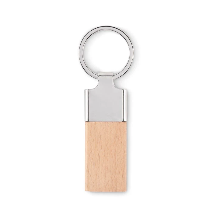 Key Ring With Rubber Wood   