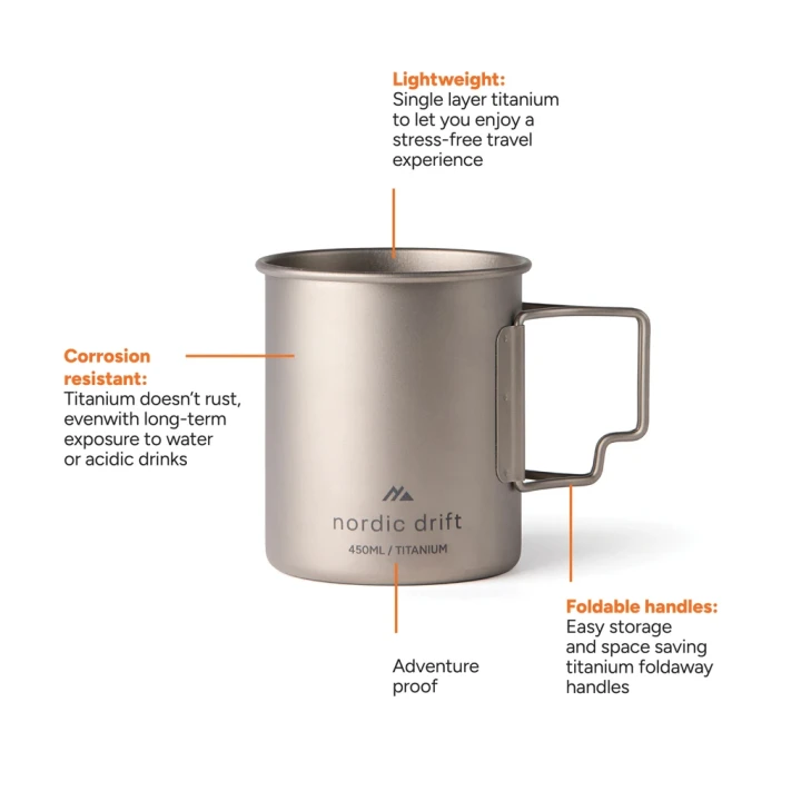 Nordic Drift Trail Ultra Light Titanium 450ml Cup