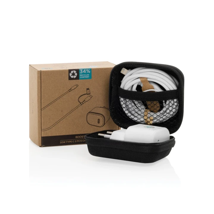 Boost RCS reycled PET 20W type C 2 pcs charging set