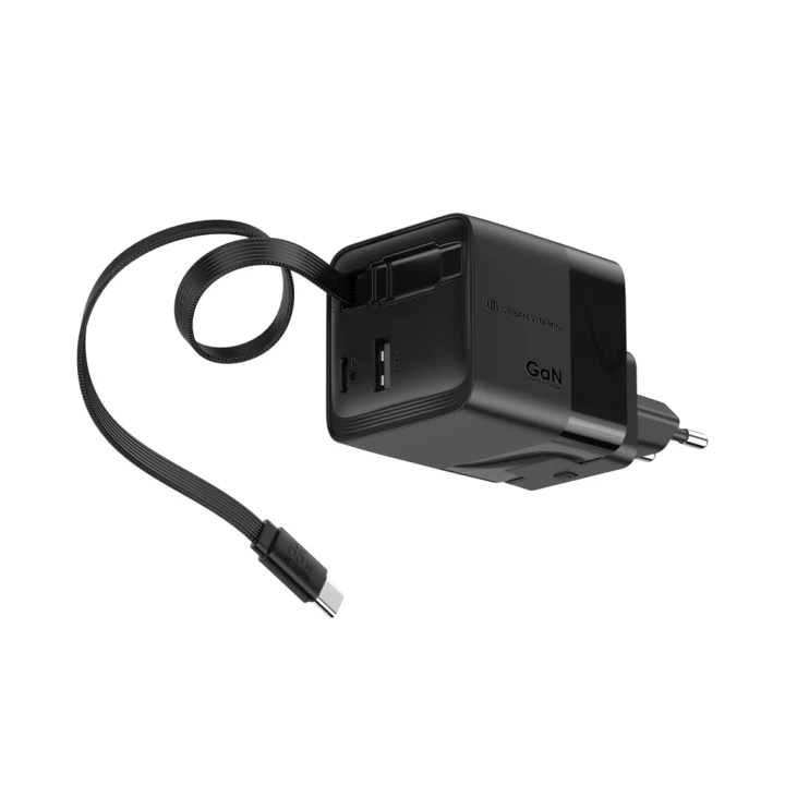 Urban Vitamin Mendocino 65W GaN charger retractable cable