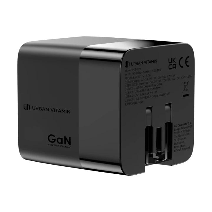 Urban Vitamin Mendocino 65W GaN charger retractable cable