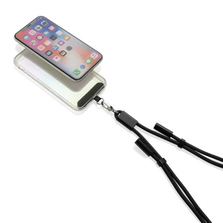 LoopAmp RCS RPET adjustable 160 cm phone cord with 60W cable
