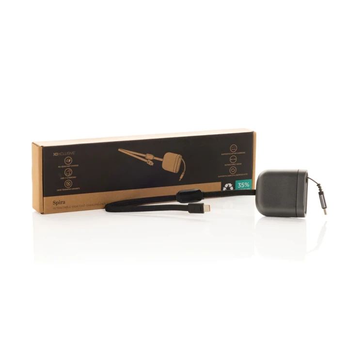 Spira RCS recycled retractable 100W fast charging cable
