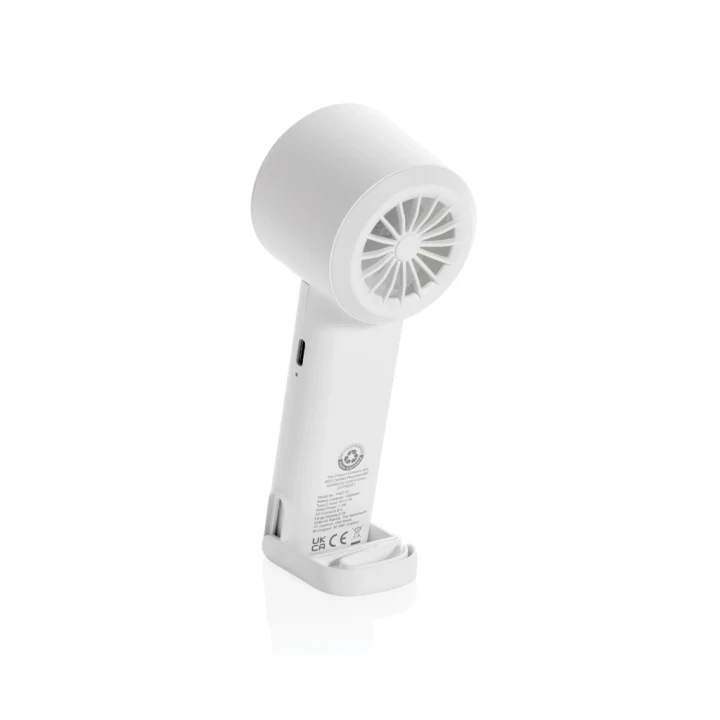 Twist RCS recycled plastic re-chargeable portable fan