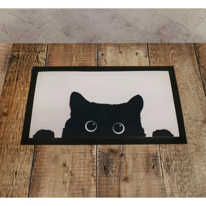 Pet Mat - Rubber - Single Sided - Black Boarder - 44x25cm
