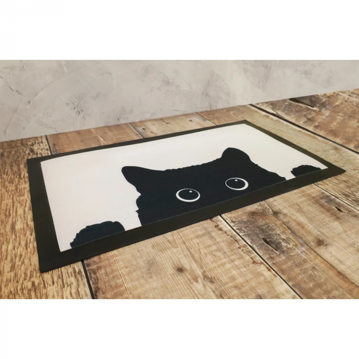 Pet Mat - Rubber - Single Sided - Black Boarder - 44x25cm