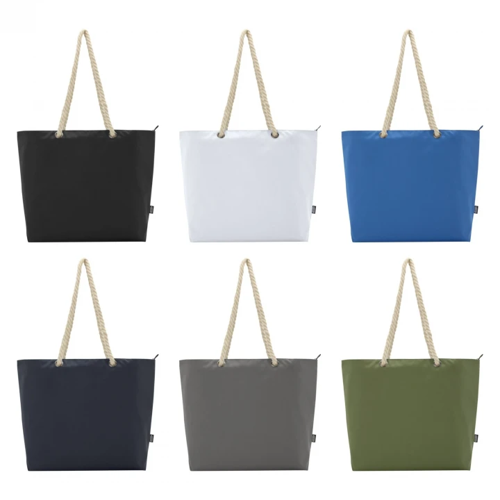 Panama GRS Recycled Beach Cooler Tote Bag With Cord Handles