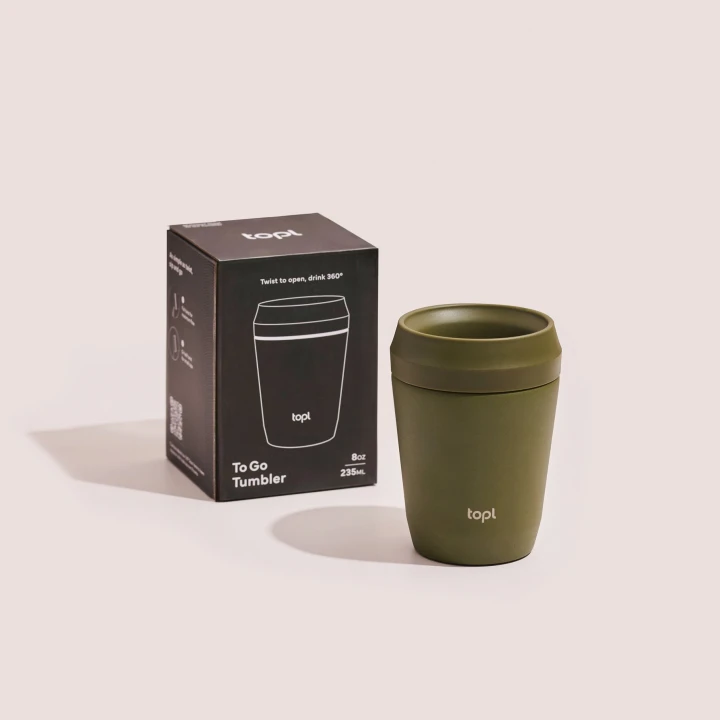 Topl Recycled Steel To Go Tumbler Patented 360 Lid 235ml