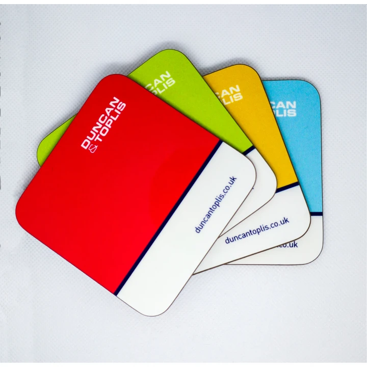 Coaster - Square - Wooden Hardboard - 4 pack - 9cm x 9cm