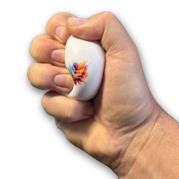 Express 70mm Round Stress Ball - White (UK Stock)