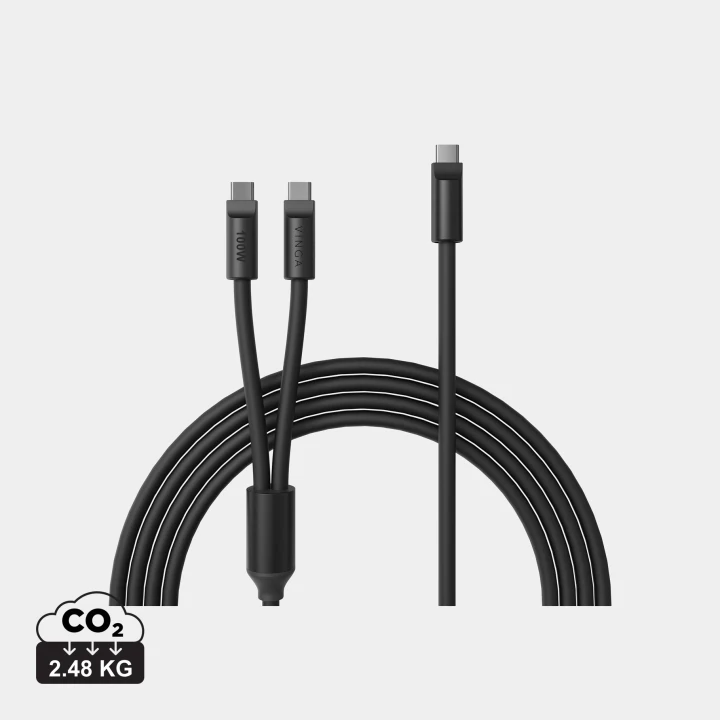 VINGA Baltimore silicone multi charging cable (C+2C)