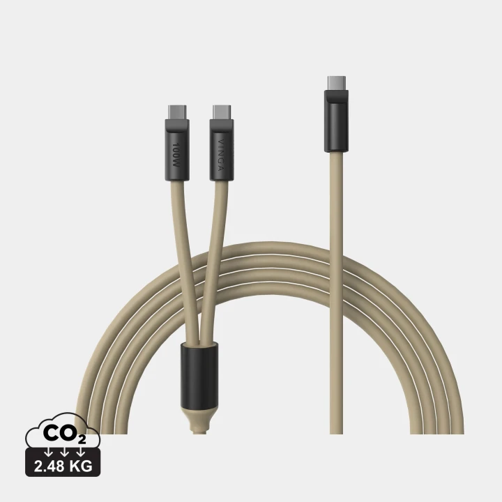VINGA Baltimore silicone multi charging cable (C+2C)