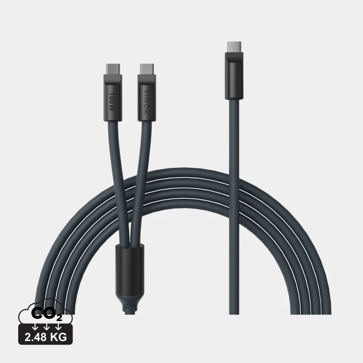 VINGA Baltimore silicone multi charging cable (C+2C)