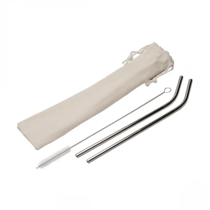 Straw Set Steel - Silver/Natural