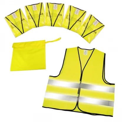 Standard Safety Vest 5-Part Set In Case Yellow-Neon