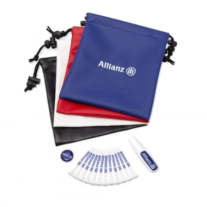 Leatherette Embroidered Drawstring Golf Gift Bag 8