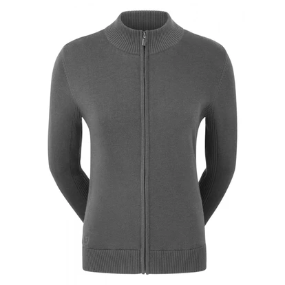 Fj (Footjoy) Women'S Full Zip Lined Wool Blend Golf Pullover