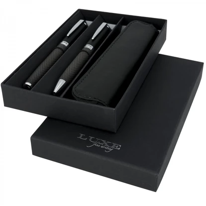Carbon Duo Pen Gift Set With Pouch (black ink) 