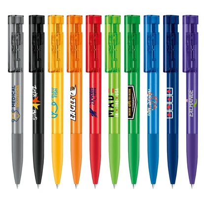 senator Liberty Clear plastic ball pen with soft grip