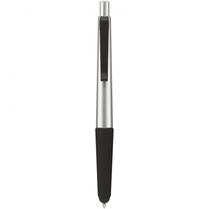 Gummy stylus ballpoint pen with soft-touch grip