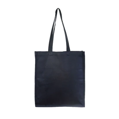 7oz Black Cotton Bag With Gusset