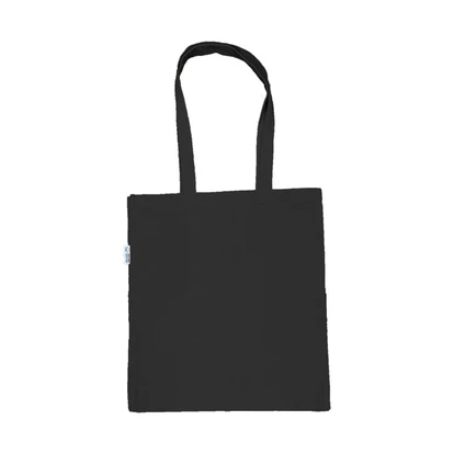 10oz Black Organic Cotton Shopper With Gusset