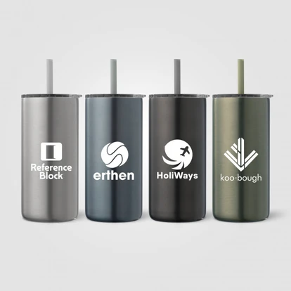 Borealis Recycled Stainless Steel Straw Tumbler 475ml