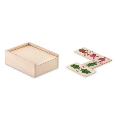 Kids domino set in wooden box
